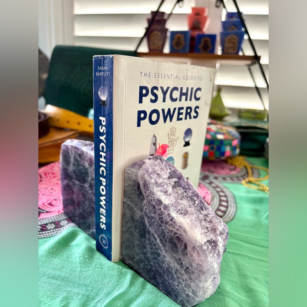 Purple Fluorite bookends || Double sided - Picture 2 of 9